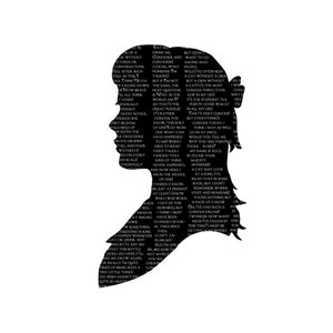 Alice In Wonderland Silhouette Print Black and White Lewis Carroll Quote Literature