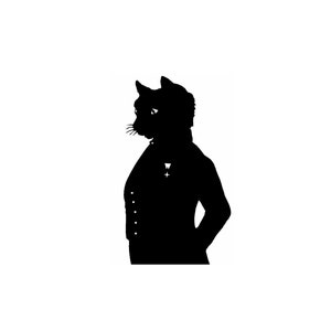 Die Cheshire Katze Alice im Wunderland Silhouette Druck schwarz und weiß