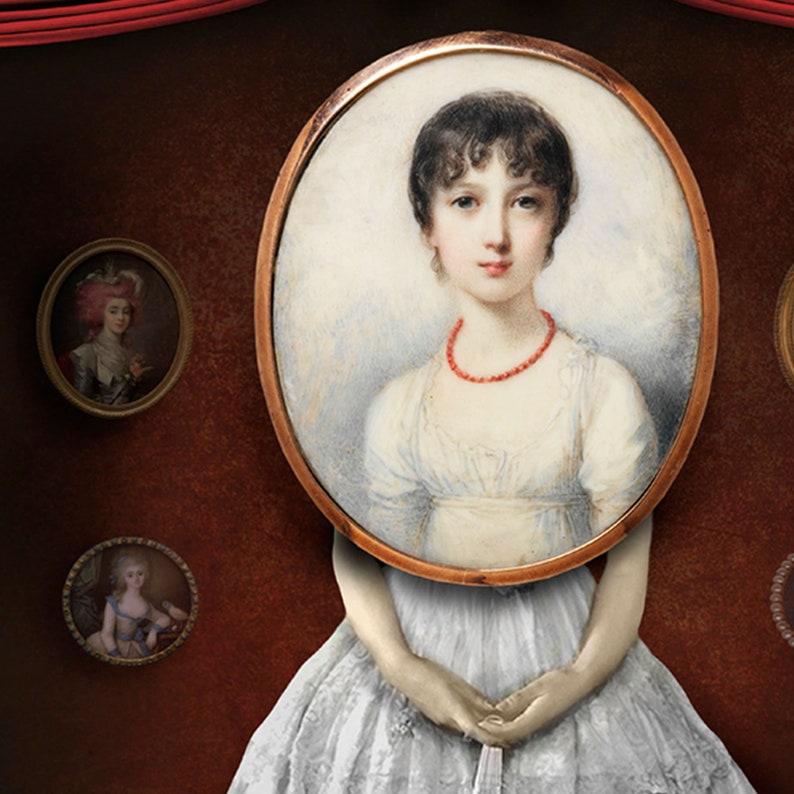 Bluebeard's Bride Print Portrait Art Red White Surreal Home Decor ...