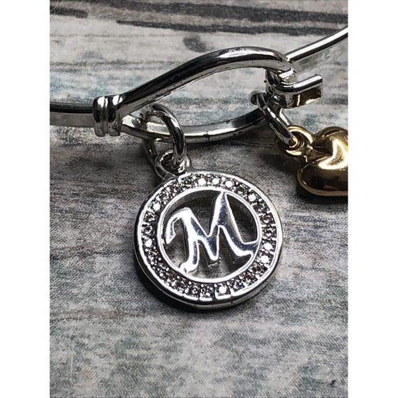 Letter M initial Bangle Bracelet Silver Tone NWOT… - image 2