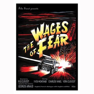 Löhne der Angst Filmplakat 1953, handgemalte Anpassung eines französischen Plakats A3 Druck