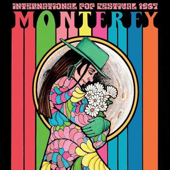 A3 Print Monterey Pop Festival 1967 Concert Poster Hand Painted