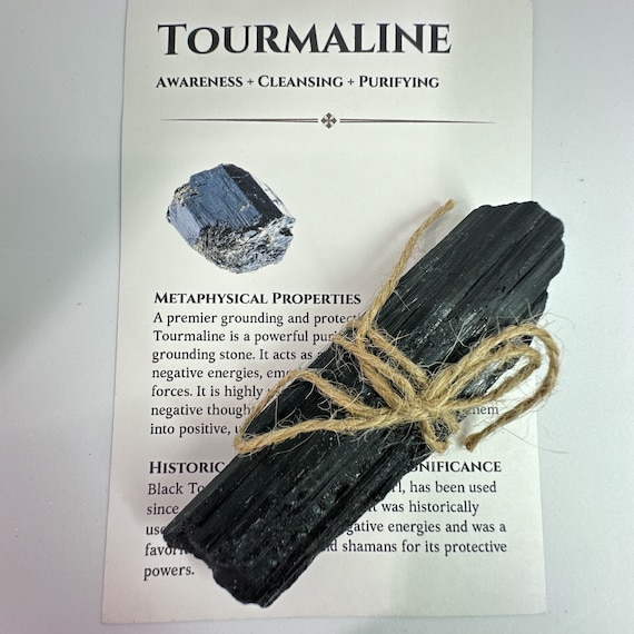 Black Crystals Raw Tourmaline Log: Protective Natrual Crystal | Authentic Tourmaline Chakra Healing Grounding Gift