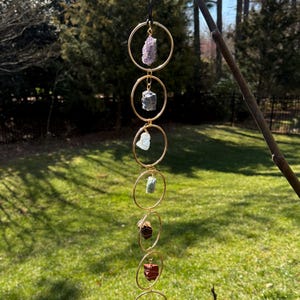 7-Chakra Crystal Wall Hanging – Healing Gemstone Sun Catcher for Positive Energy, Balance & Home Décor,Raw Crystals,Gift for Loved