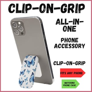 Phone Click-On Grip Holder Stand For Any Phone iPhone Samsung Pixel phone clip grip phone kickstand phone case pop socket  pop grip strap(A)