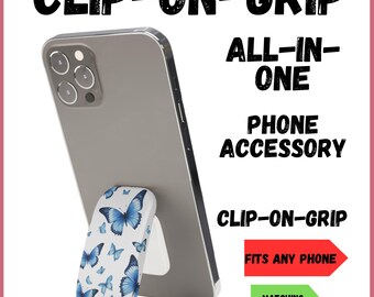Phone Click-On Grip Holder Stand For Any Phone iPhone Samsung Pixel phone clip grip phone kickstand phone case pop socket  pop grip strap(A)