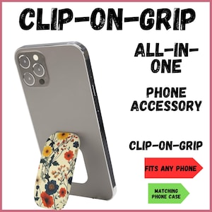 Phone Click-On Grip Holder Stand For Any Phone iPhone Samsung Pixel phone clip grip phone kickstand phone case pop socket  pop grip strap(B)