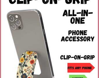 Phone Click-On Grip Holder Stand For Any Phone iPhone Samsung Pixel phone clip grip phone kickstand phone case pop socket  pop grip strap(B)