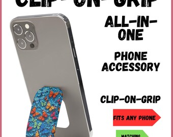 Phone Click-On Grip Holder Stand For Any Phone iPhone Samsung Pixel phone clip grip phone kickstand phone case pop socket  pop grip strap(D)