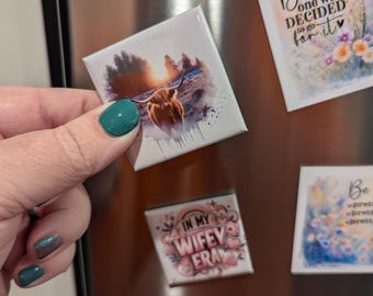 Custom Photo Square Button Magnets – Set of 9 | Personalized Picture Magnets | Custom Photo Gift | Collage Magnets | Unique Photo Keepsake