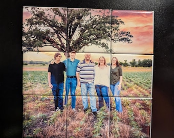 Custom Photo Puzzle Magnet Set (9 Pieces) – Personalized Fridge Magnet Collage, Unique Gift, Wedding, Pet, Family Photo Keepsake