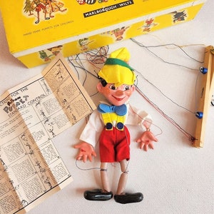 Vintage Pelham Puppet Marionette * Pinocchio * Original Box * Mint * 60s