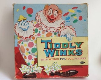 Vintage Tiddly Winks Game * Whitman * 1958 * Clown Graphics