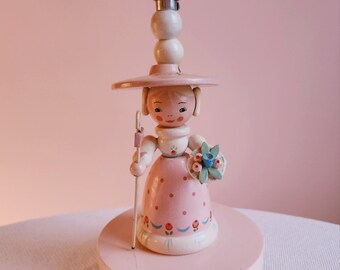 Vintage Irmi Bo Peep Lamp * Irmi * Nursery Plastics * Wooden Lamp * Erzgebirge * Vintage Nursery * Vintage Baby * Rare