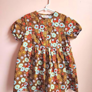 Vintage Floral Oilily Cakewalk Dress * Flocked * Size 6