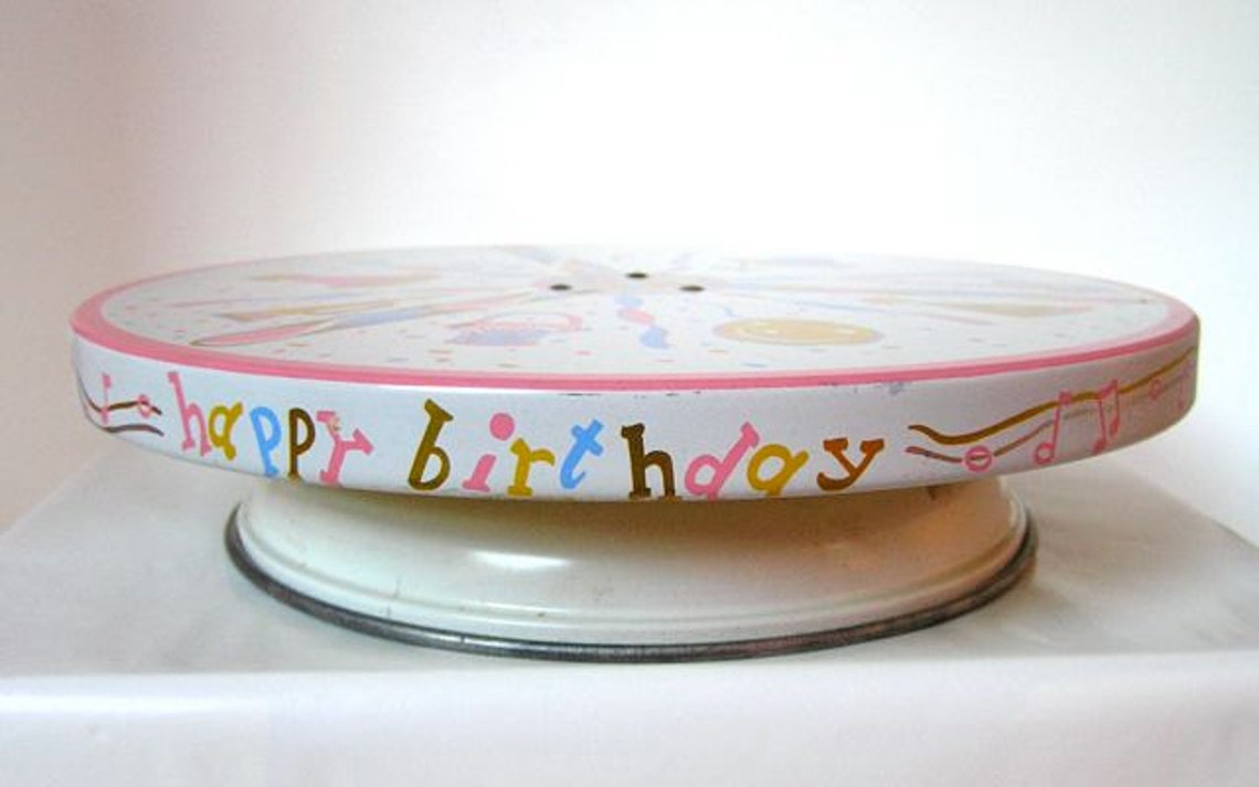 Vintage Rotating Musical Birthday Cake Plate So Fun Etsy