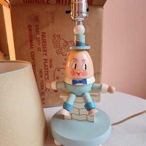 Rare New in Box Vintage Irmi Humpty Dumpty Lamp Original Box Irmi Nursery Plastics Erzgebirge Midcentury image 1