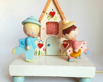 Vintage Irmi Nightlight * Hansel and Gretel * Wooden Baby Lamp * Vintage Nursery