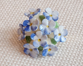 Vintage Blue Forget Me Not Pin * Bone China Brooch * Artone * England