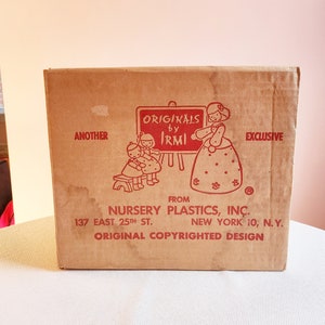 Rare New in Box Vintage Irmi Humpty Dumpty Lamp Original Box Irmi Nursery Plastics Erzgebirge Midcentury image 3