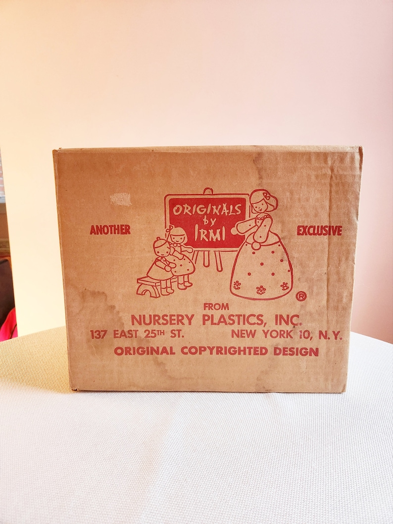 Rare New in Box Vintage Irmi Humpty Dumpty Lamp Original Box Irmi Nursery Plastics Erzgebirge Midcentury image 3