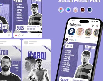 Sports Social Media Post Instagram Carousel: Editable Canva Posts