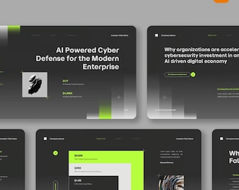 Cybersecurity Pitch Deck Template, Modern Startup Presentation (PPTX Download)