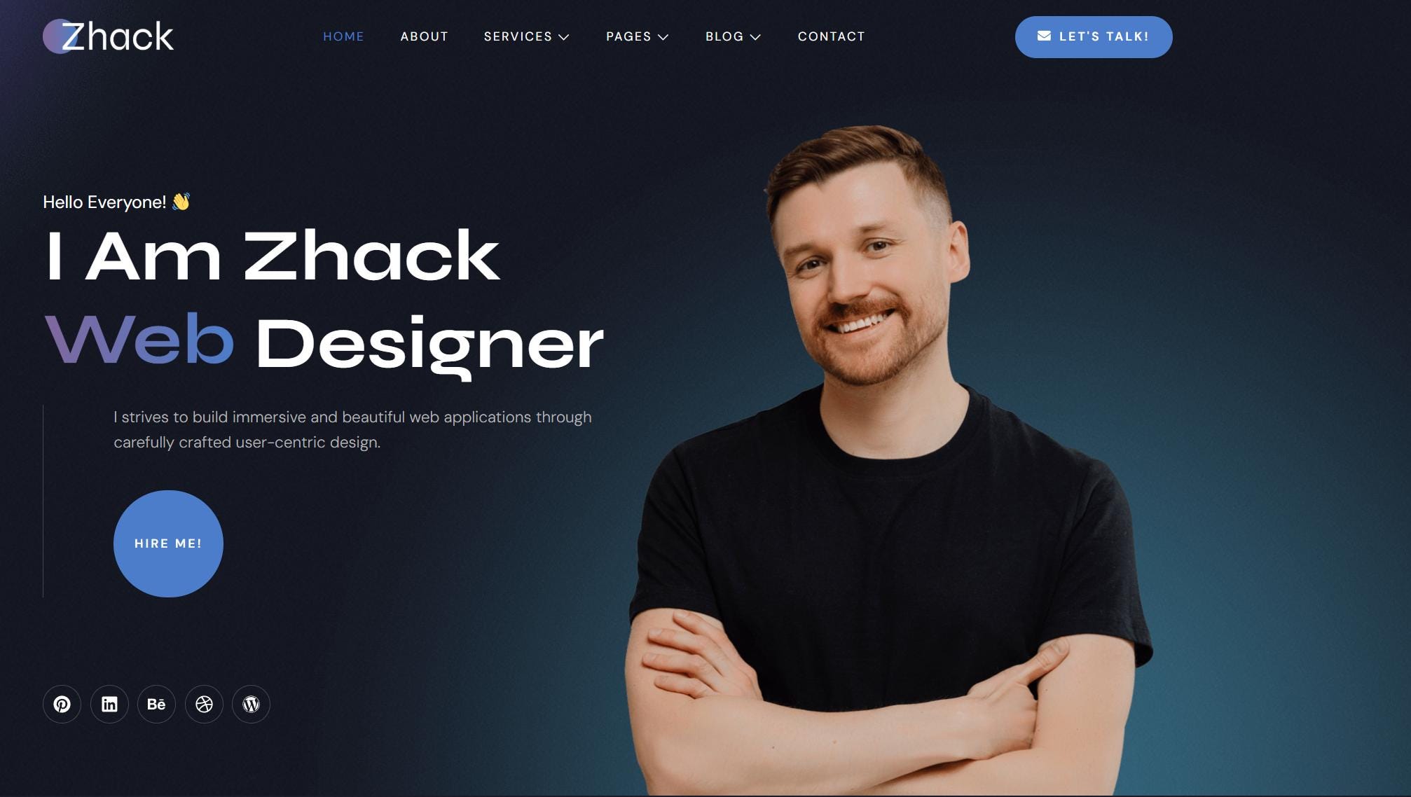 Zhack Personal Portfolio Elementor Template Kit: Modern Resume Wordpress Theme