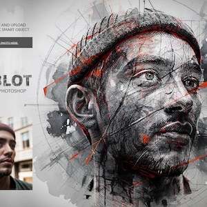 ACTIONS PHOTOSHOP - Modèle de tache d'encre pour Photoshop, retouches Photoshop, actions de retouche, belles actions, filtres photo, modèle Photoshop