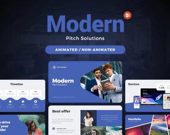 Modern Pitch PowerPoint Template: Animated Presentation Theme (PPTX)