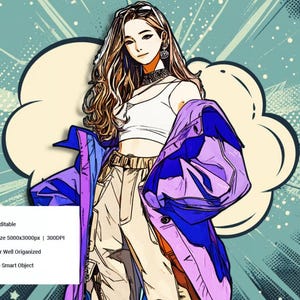 PHOTOSHOP ACTIONS - Comic Portrait Photo Effect, Digital, Photoshop Edit, Editing Actions, Beautiful Actions, Photo Filter, Photoshop effect