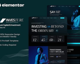 Zestaw szablonów Venture Capital Elementor: responsywna witryna internetowa dla inwestorów
