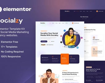 Elementor-sjabloonkit: thema digitaal marketingbureau