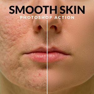 AZIONI DI PHOTOSHOP - Azione Photoshop per ritocchi di pelle liscia di alta qualità, digitale, modifica Photoshop, azioni di modifica, azioni meravigliose, filtro fotografico