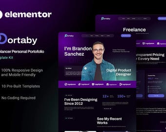 Freelancer Portfolio Elementor Template Kit: Responsive WordPress Theme