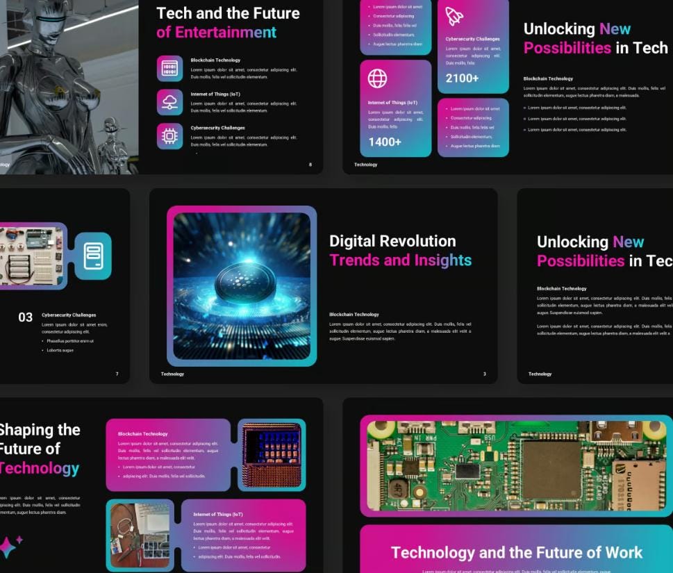 Technology Powerpoint Template: Modern PPT Slideshow Theme - Etsy