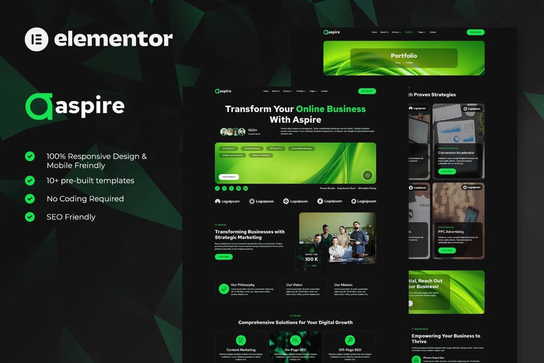 Elementor Creative AGENCY THEME Template, Responsive  Studio Design