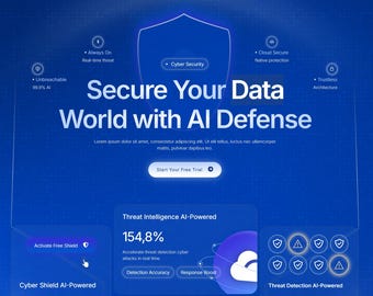AI & Cyber Security Elementor Template Kit: Modern Tech Website