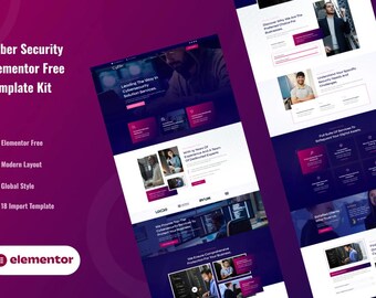 Sjabloonkit Cybersecurity Services Elementor: thema van het bureau