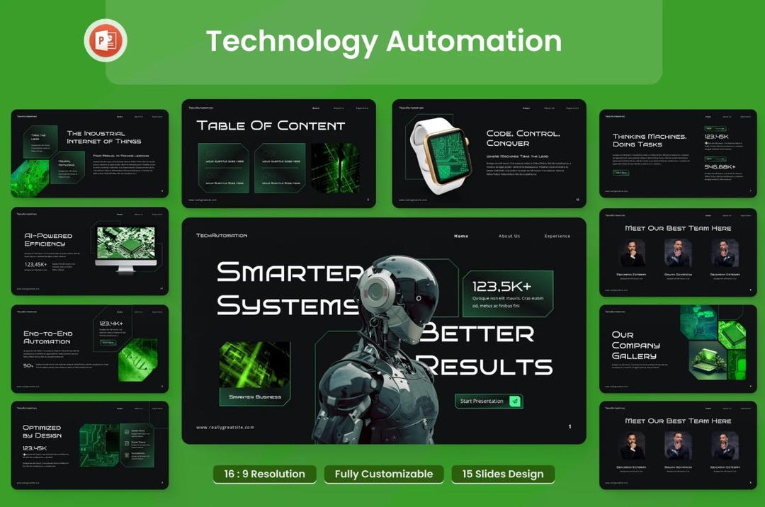 AI Technology Powerpoint Template: Modern Business Presentation - Etsy