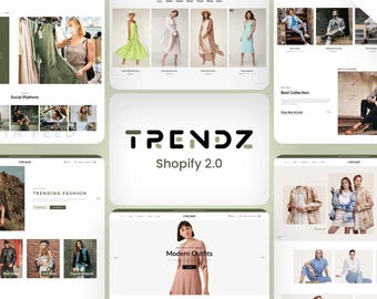 Trend Shopify Theme: Feminine, Minimal Design (Canva Templates)