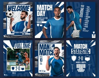 Football Instagram Templates | Editable Canva Social Media Posts | Game Day, Spotlight, Camp, Coach, Schedule