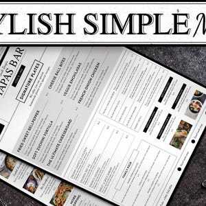 Photoshop - Plantilla de menú de restaurante, plantilla de menú de comida, menú de comida de restaurante, plantilla de menú personalizable, menú de comida de restaurante imprimible