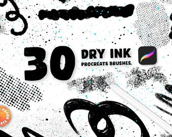 Dry Ink Procreate Brush Set: Gritty Texture Brushes (Digital Download)