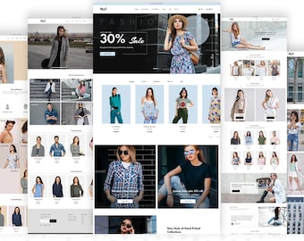 Fashion Shopify Theme: Minimal, Feminine Design, Editable Canva Templates