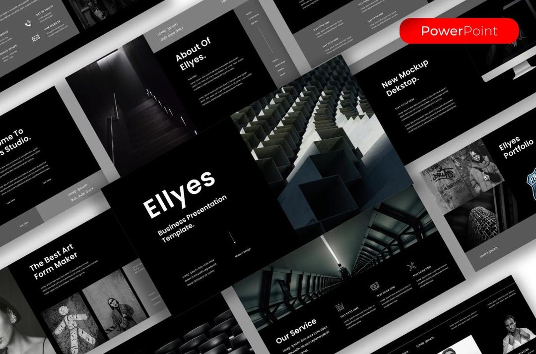 Dark Business Powerpoint Template: Modern PPTX Theme - Etsy