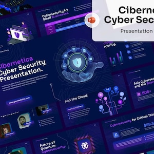 サイバーセキュリティ PowerPoint プレゼンテーション、企業ポートフォリオ、テクノロジー プレゼンテーション、AI テンプレート、ビジネス プラン