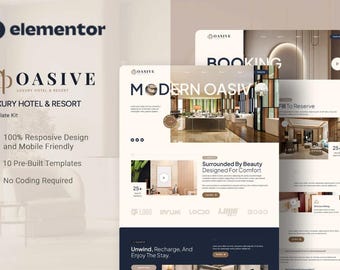 Luxury Hotel Elementor Template Kit: Responsive Wordpress Website