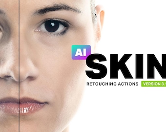 36 Skin Retouching Photoshop Actions: AI-Powered Photo Filter (Digital)