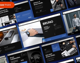 Modern Business PowerPoint Template: 39 Slides (PPTX File)